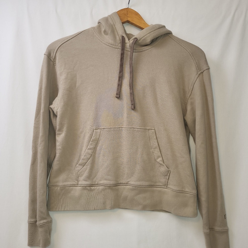 Everlane Cropped Hoodie Women's Size Small Beige Organic‎ Cotton Sustainable
